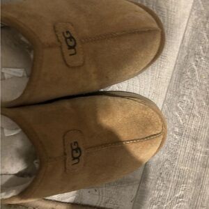 UGG Kids Tan Suede Slippers